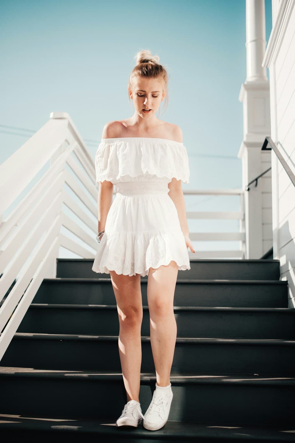 Ivory Satin Asymmetrical Slip Gown
