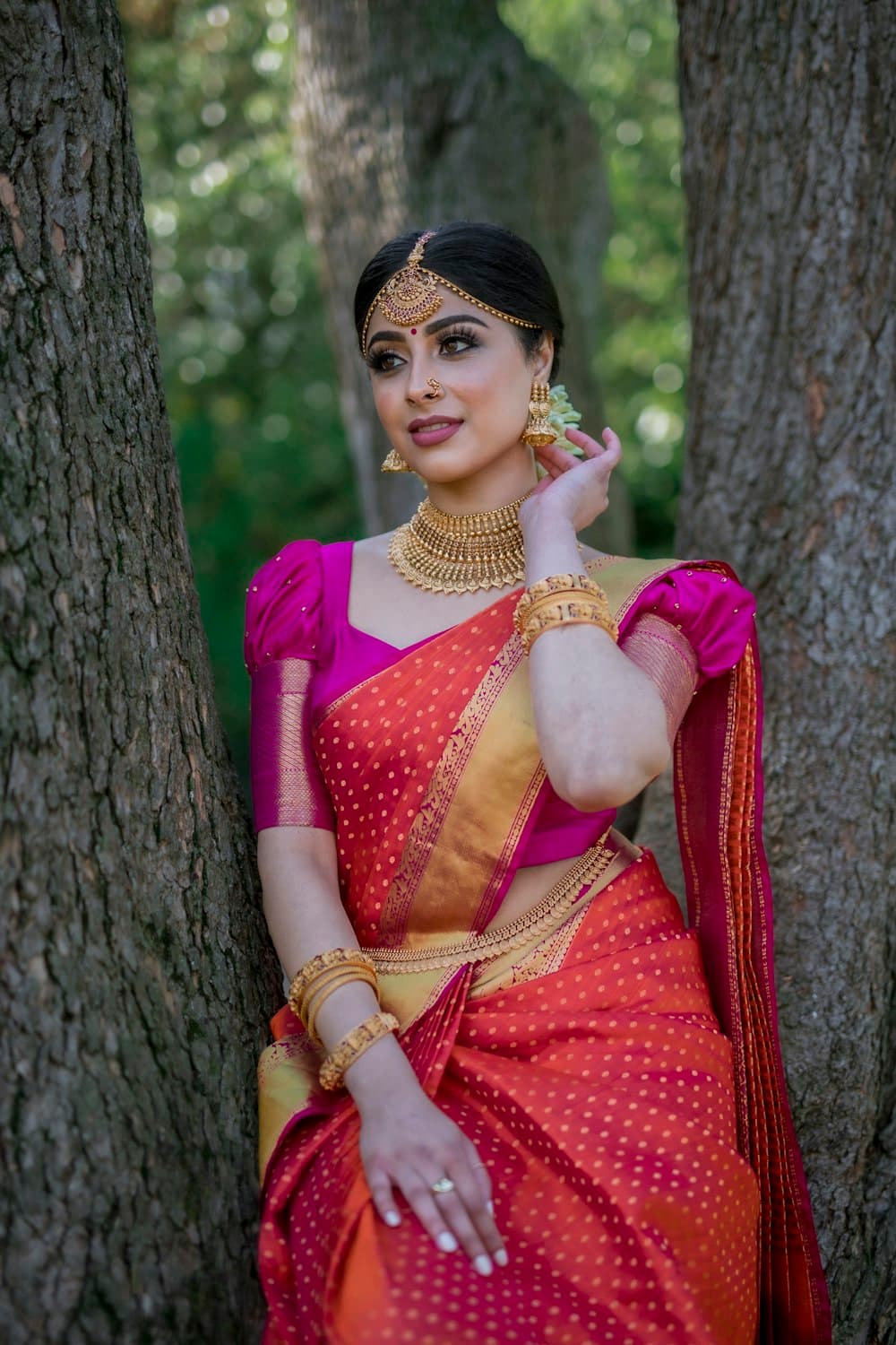 Gilded Champagne Sequinned Anarkali