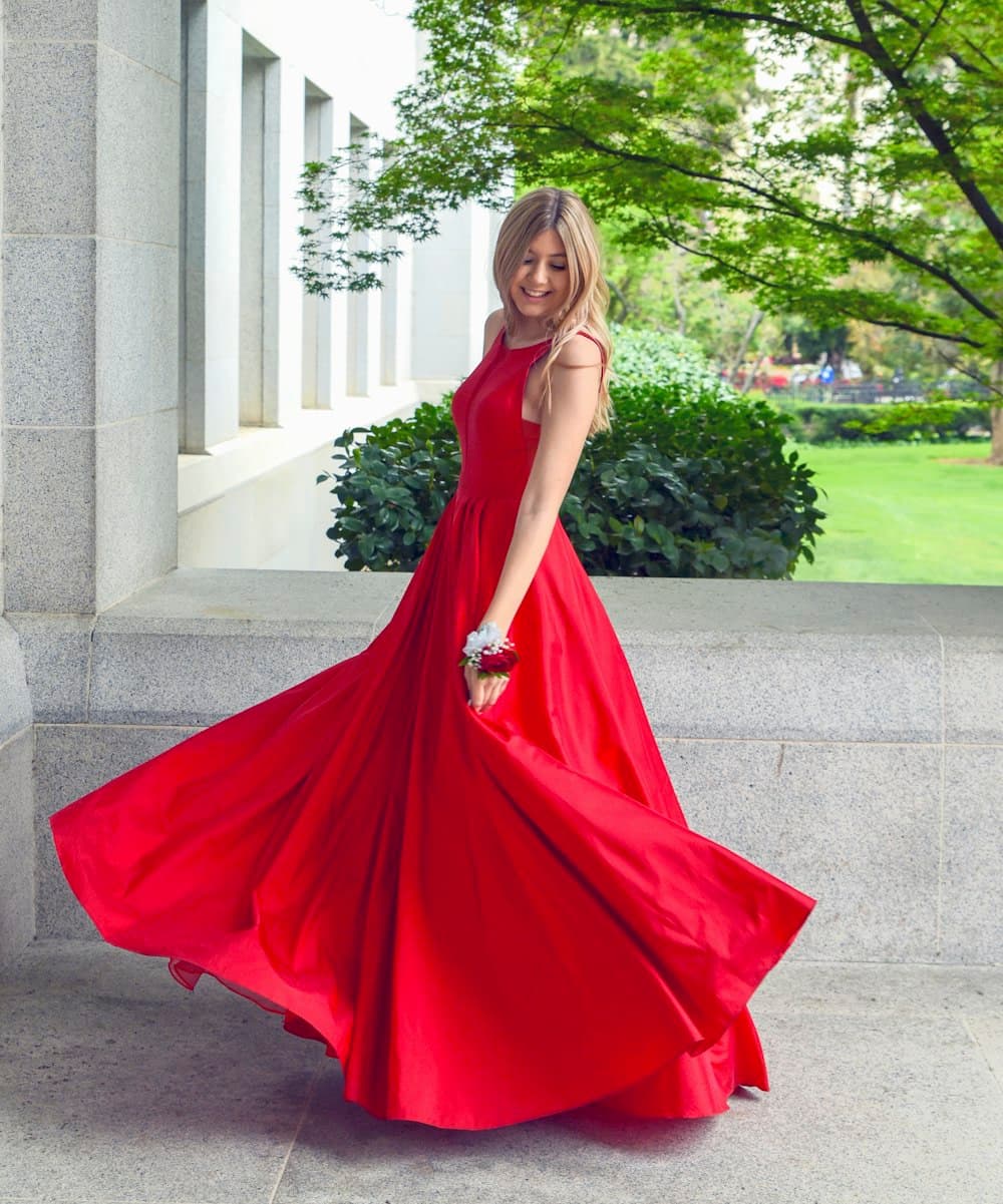 Hand-Draped Metallic Jersey Gown